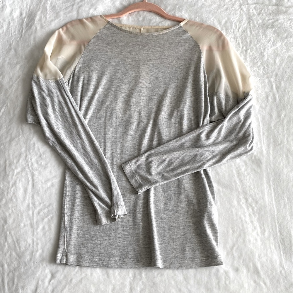ZARA grey chiffon detail blouse